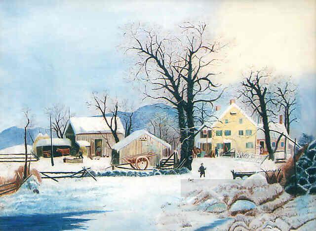 sn037B impressionism snow winter scenery Oil Paintings